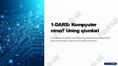 kompyuter tushunchasi va turlari — PPTX