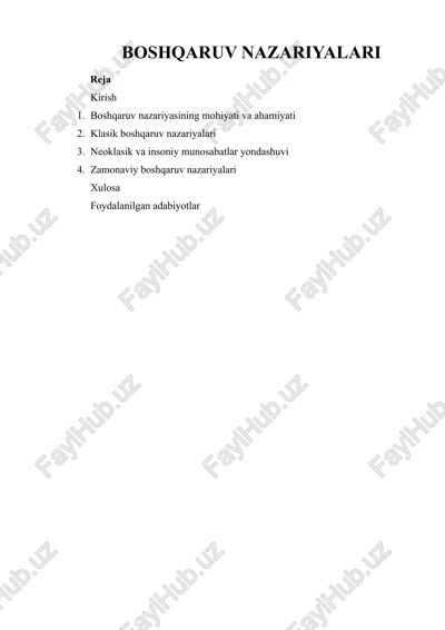 boshqaruv nazariyalari — DOCX