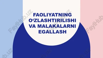 faoliyatning o‘zlashtirilishi va malakalarni egallash — PPTX