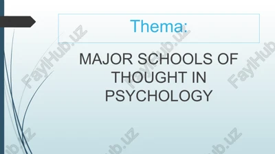 major schools of thought in psychology — PPTX