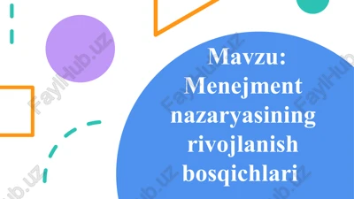 menejment nazariyasi — PPTX