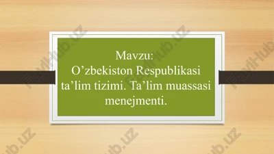 o‘zbekistonrespublikasita’limtizimi — PPTX