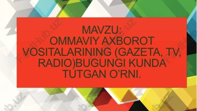 ommaviy axborot vositalari — PPTX