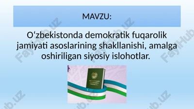 fuqarolik jamiyatining shakllanishi — PPTX