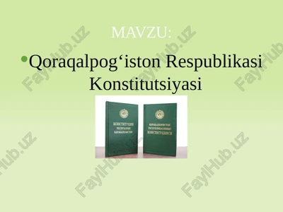 qoraqalpog‘iston respublikasi konstitutsiyasi — PPTX