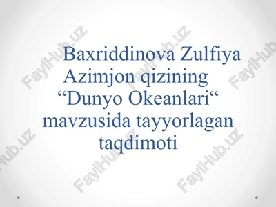 dunyo okeanlari — PPTX