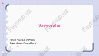 sayyoralar — PPTX