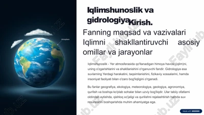 iqlimshunoslik — PPTX