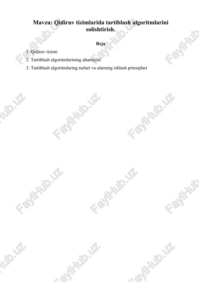 qidiruv tizimlari va tartiblash algoritmlari — DOCX