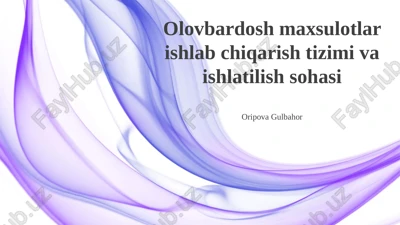 issiqlikka chidamli mahsulotlar ishlab chiqarish tizimi — PPTX