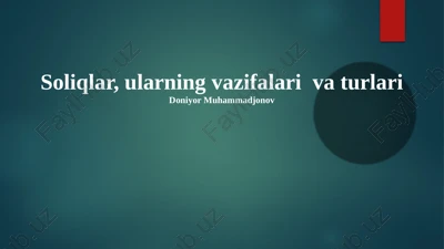 soliqlar, ularning vazifalari va turlari — PPTX