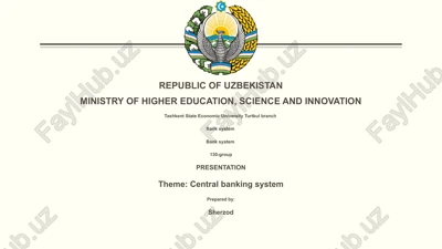 central banking system — PPTX