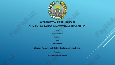 reaktiv artritalar kartagener sindromi — PPTX