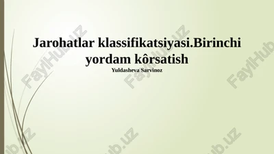 jarohatlar klassifikatsiyasi.birinchi yordam kôrsatish — PPTX