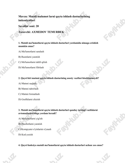 matnli ma'lumotlarni qayta ishlash dasturlari — DOCX