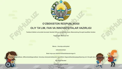 umurtqa arteriyalari shikastlanishlari — PPTX