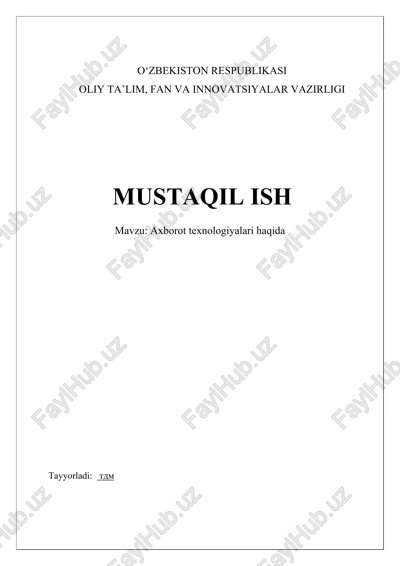 axborot texnologiyalari — DOCX