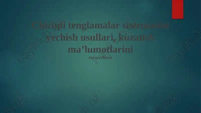 chiziqli tenglamalar sistemasini yechish usullari — PPTX