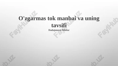doimiy tok manbalarining qo'llanilishi — PPTX