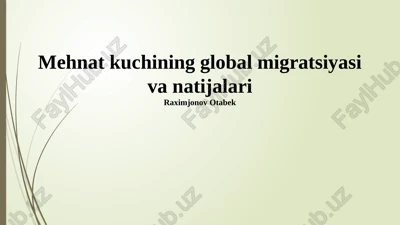 global mehnat migratsiyasi va natijalari — PPTX