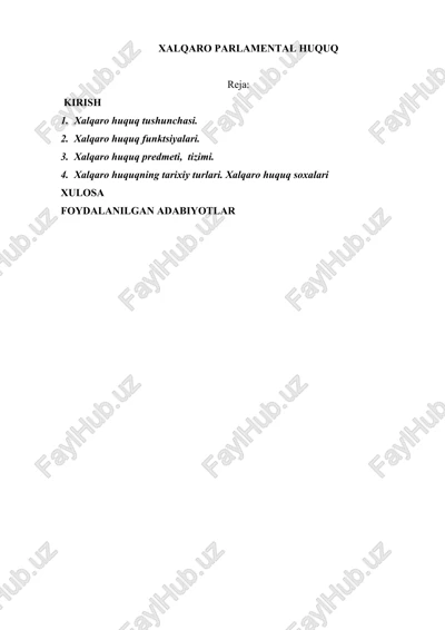 xalqaro parlamental huquq — DOC