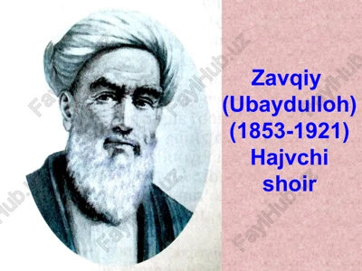 zavqiy(ubaydulloh)(1853-1921)hajvchi shoir — PPT