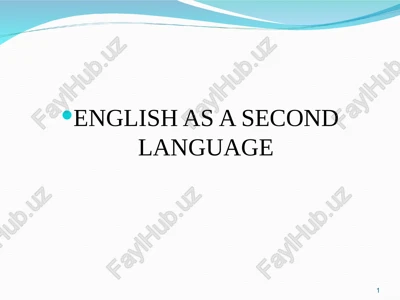 teaching english as a second language — PPT