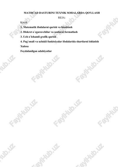 mathcad dasturi — DOC
