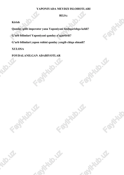 yaponiyada meydzi islohotlari — DOCX