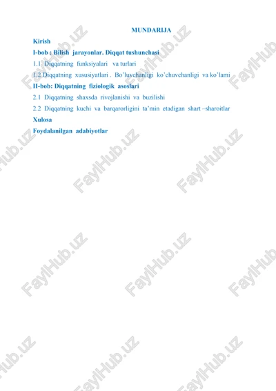 diqqatning fiziologik asoslari — DOCX
