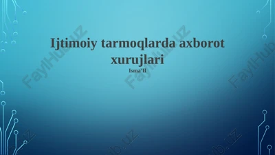 ijtimoiy tarmoqlarda axborot xurujlari — PPTX
