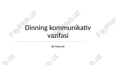 dinning kommunikativ vazifasi — PPTX