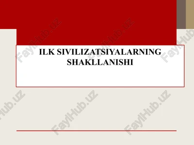 ilk sivilizatsiyalarning shakllanishi — PPTX