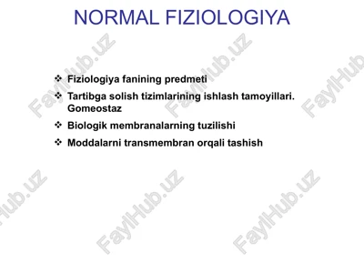 normal fiziologiya — PPTX