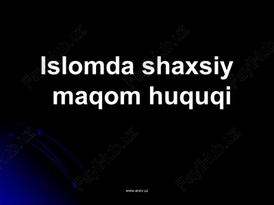 shaxsiy maqom huquqi — PPT