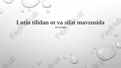 lotin tilidan ot va sifat mavzusida — PPTX