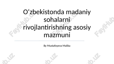 madaniy sohalar — PPTX