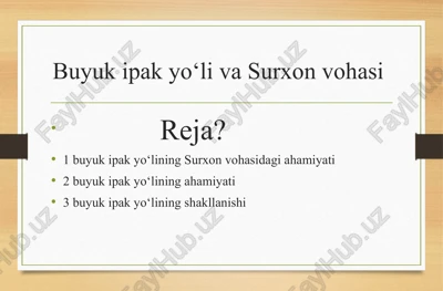 buyukipakyoʻliva surxon vohasi — PPTX