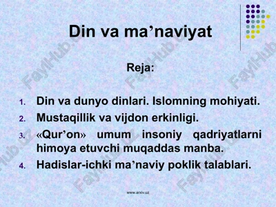 din va ma’naviyat — PPT