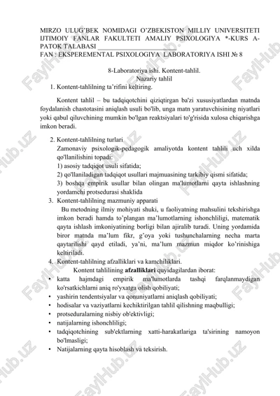 . kontent-tahlil. nazariy tahlil — DOCX
