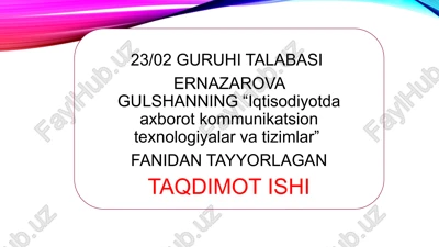 taqdimotlarni ishlab chiqarishning zamonaviy instrumental vositalari — PPTX