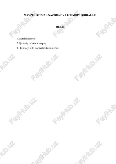 sotsial nazorat va ijtimoiy qoidalar — DOCX