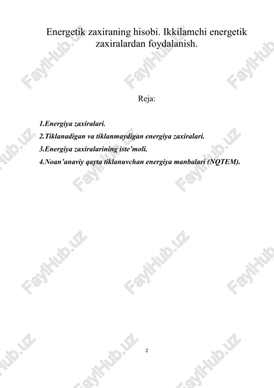 energiya zahiralari — DOC
