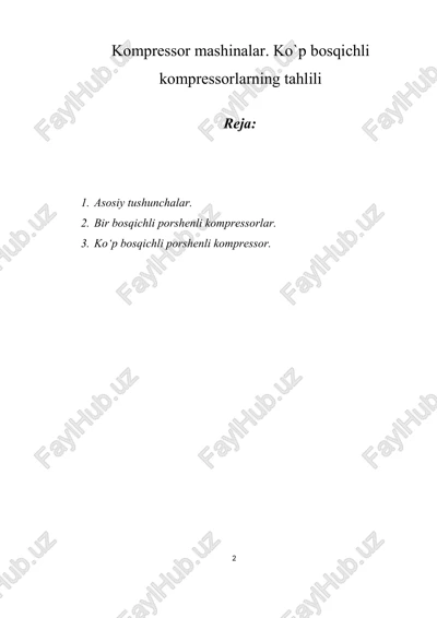kompressor mashinalar — DOCX