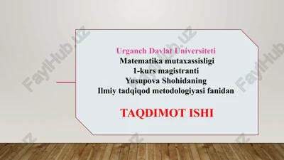 taqdimot ishi — PPTX
