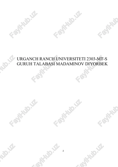 metallarni shtamplash — DOCX