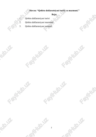 qohira deklaratsiyasi — DOCX