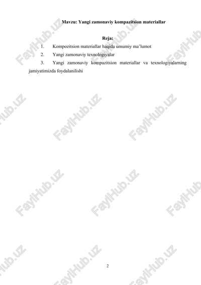yangi zamonaviy kompazitsion materiallar — DOCX