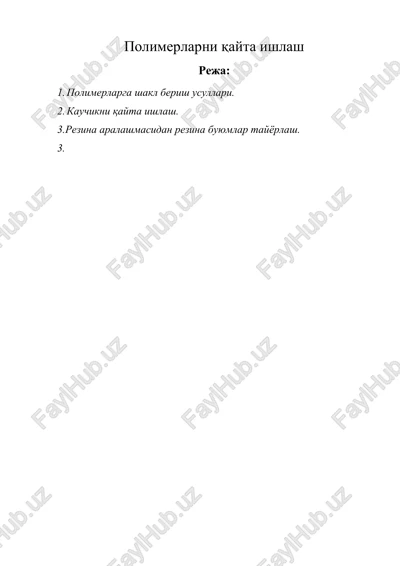 polimerlarni qayta ishlash — DOCX