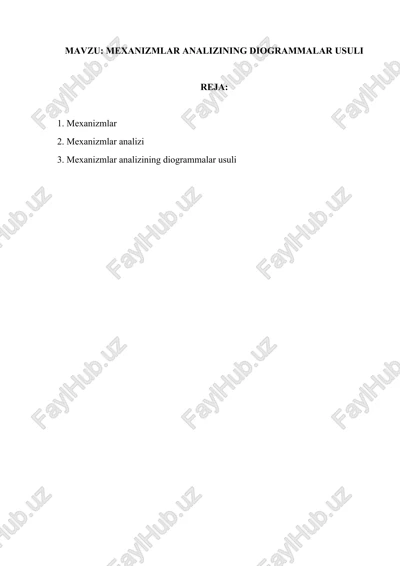 mexanizmlar analizining diogrammalar usuli — DOCX